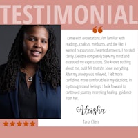 a black woman in a suit with the words testimonial